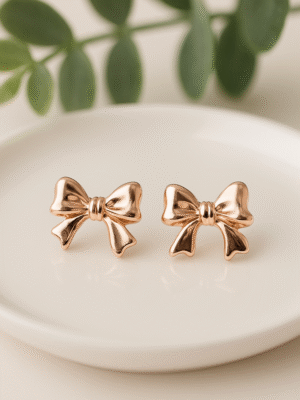 Rosé Ribbons Stud Earrings
