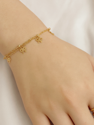 Golden Bow Charm Bracelet