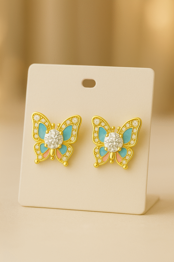 Blue and Pink Enamel Wings