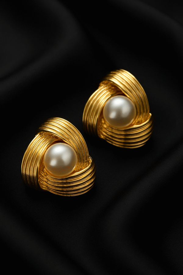 Aurora Luxe Pearl Twist Studs