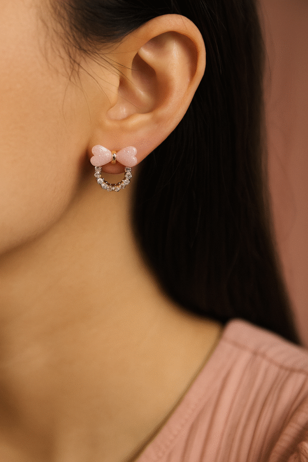 Celestia Bowdrop Earrings (Pink)