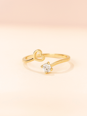 HeartGlow Solitaire Ring