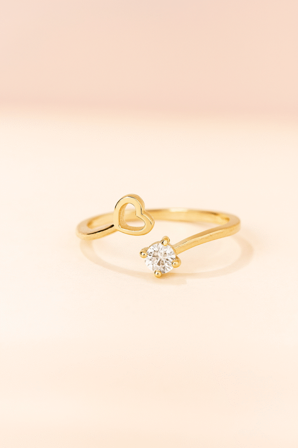 HeartGlow Solitaire Ring