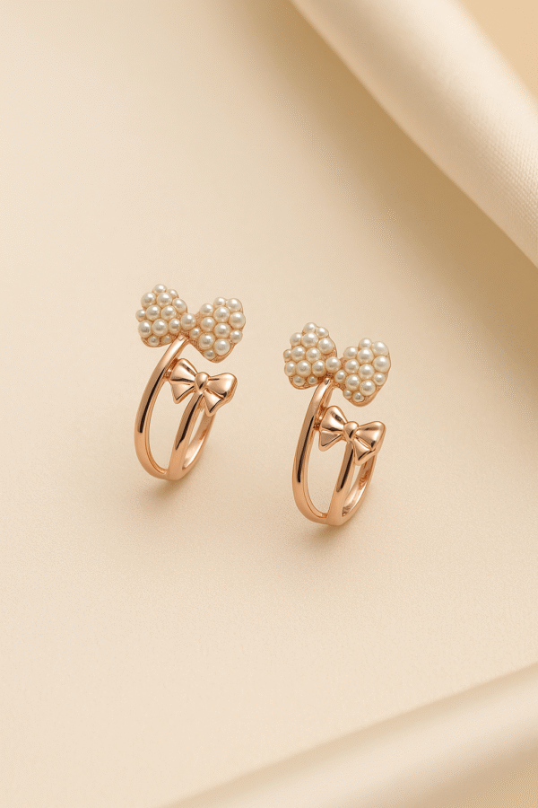 Pearl Glimmer Bows (rose gold)