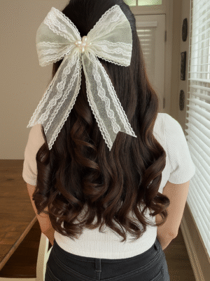 Light Green star hair bow
