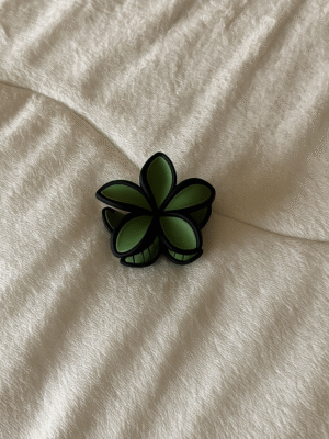 Dark Green Flower Hair Clutcher