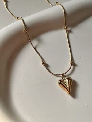Gold Heart Chain Necklace