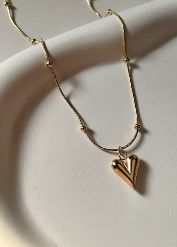 Gold Heart Chain Necklace